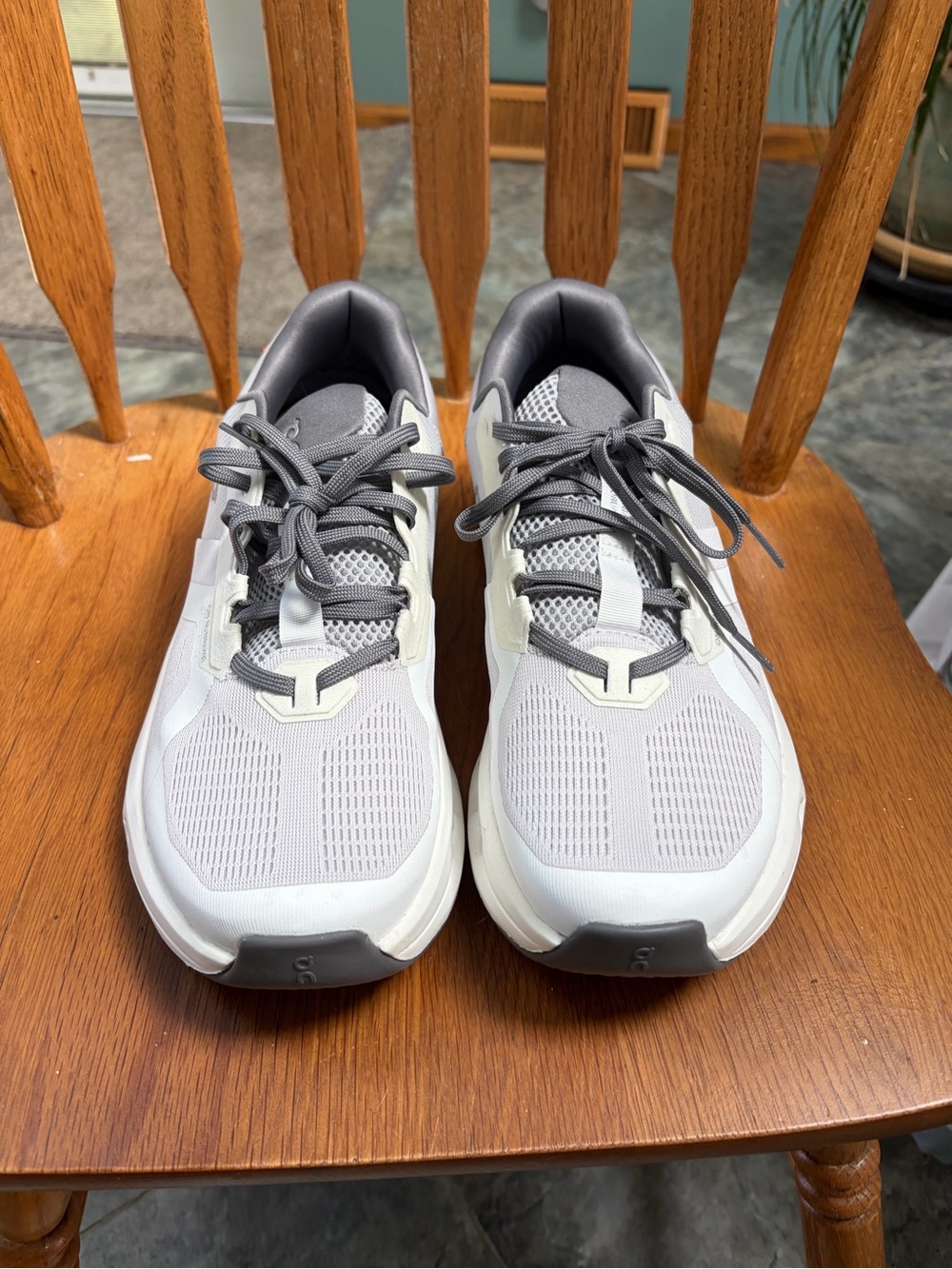 On Running Women's Light Gray and Dark Gray Athletic Sneakers